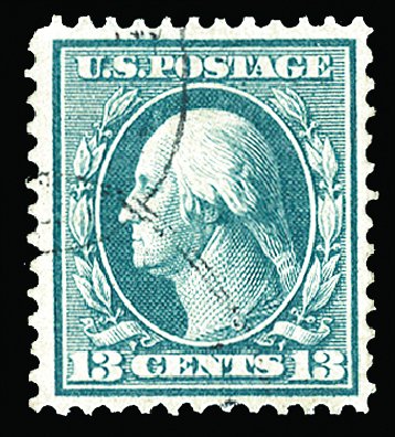US Stamps Price Scott Catalogue #365: 13c 1909 Washington Bluish Paper. Cherrystone Auctions, Jun 2011, Sale 201106, Lot 68