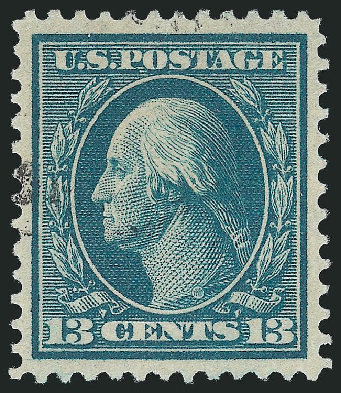 US Stamp Value Scott # 365 - 1909 13c Washington Bluish Paper. Robert Siegel Auction Galleries, Oct 2012, Sale 1032, Lot 3478
