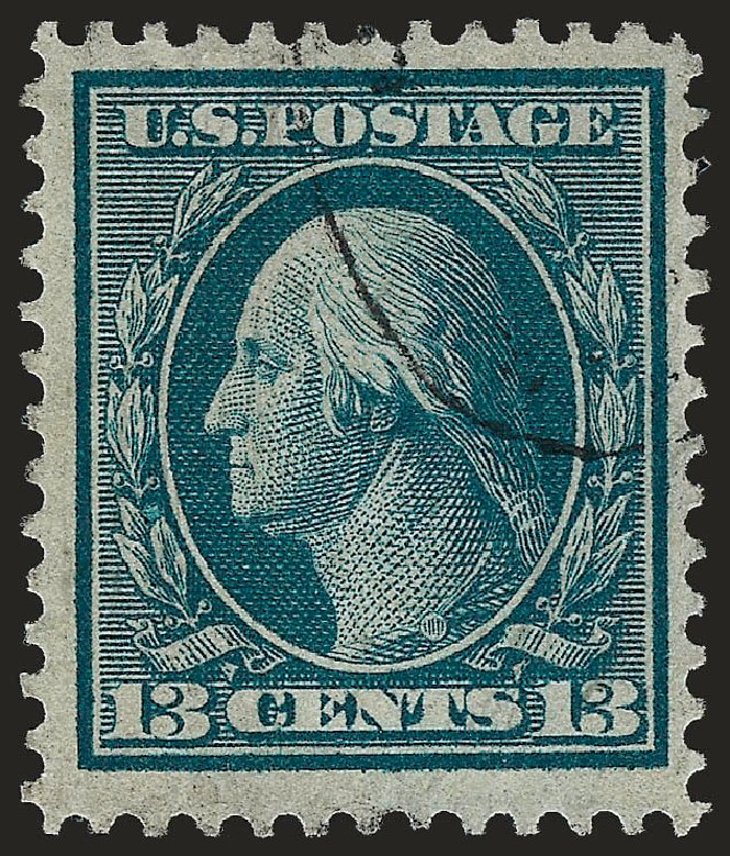 US Stamps Values Scott Catalogue #365: 13c 1909 Washington Bluish Paper. Robert Siegel Auction Galleries, Sep 2008, Sale 962, Lot 2678