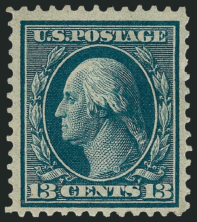 Price of US Stamp Scott Cat. 365 - 13c 1909 Washington Bluish Paper. Robert Siegel Auction Galleries, Oct 2008, Sale 963, Lot 958