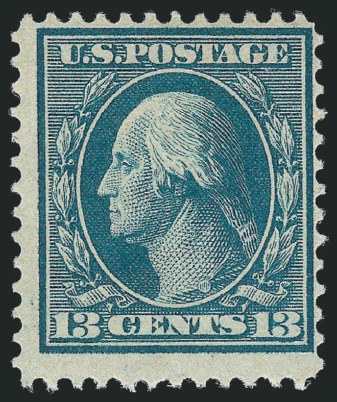 US Stamps Value Scott 365: 1909 13c Washington Bluish Paper. Robert Siegel Auction Galleries, Mar 2012, Sale 1021, Lot 499