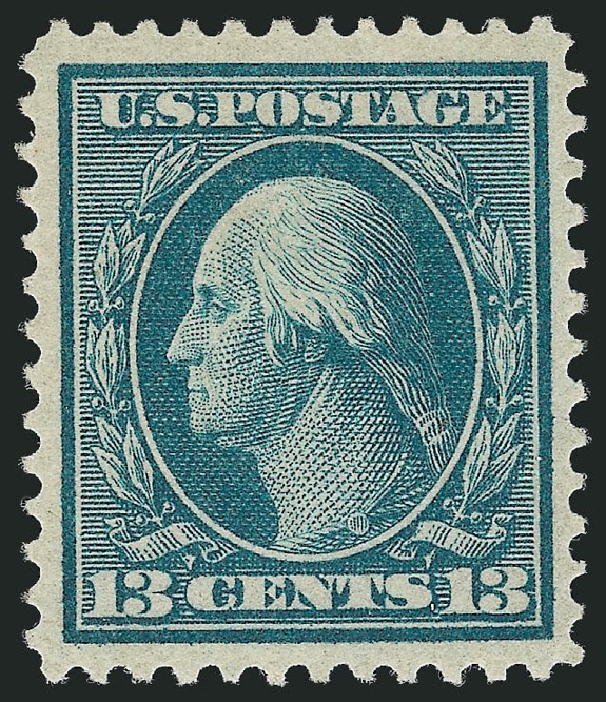 US Stamp Prices Scott Cat. 365: 1909 13c Washington Bluish Paper. Robert Siegel Auction Galleries, Oct 2011, Sale 1013, Lot 380