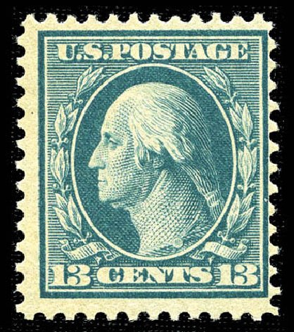 Prices of US Stamps Scott #365 - 1909 13c Washington Bluish Paper. Matthew Bennett International, Feb 2012, Sale 340, Lot 431