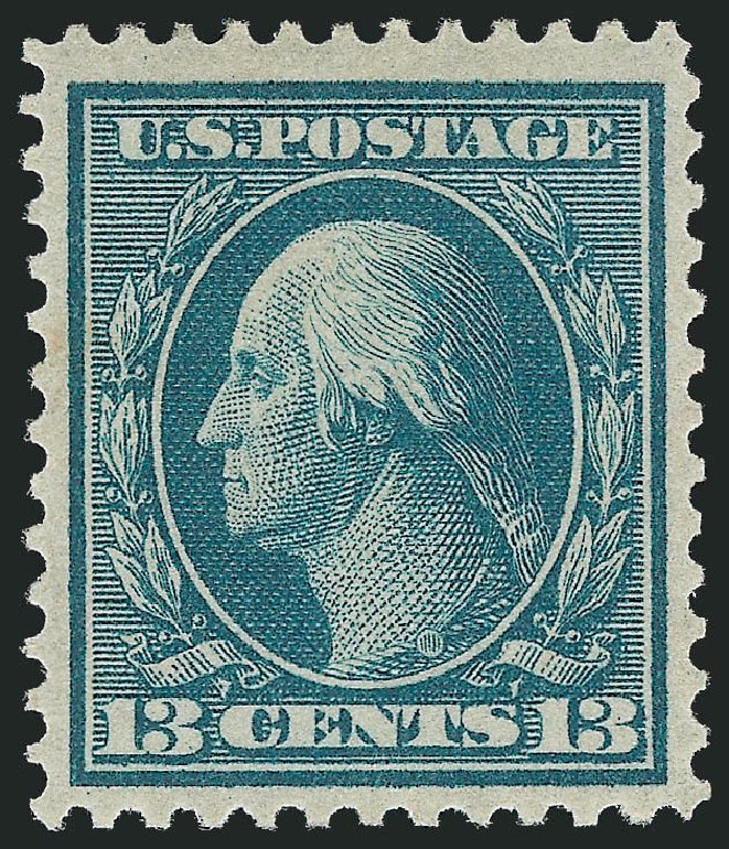US Stamps Prices Scott Cat. # 365: 1909 13c Washington Bluish Paper. Robert Siegel Auction Galleries, Oct 2011, Sale 1014, Lot 1814