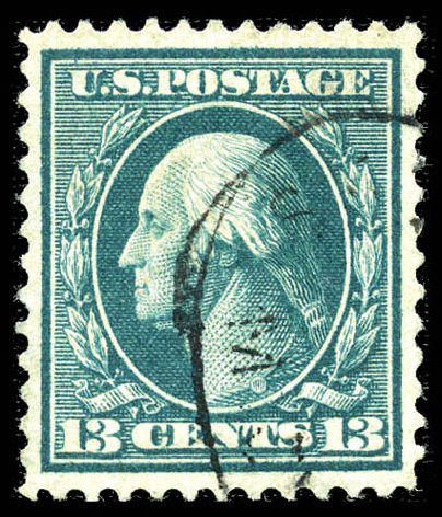 Price of US Stamps Scott 365: 1909 13c Washington Bluish Paper. Matthew Bennett International, Feb 2012, Sale 340, Lot 432