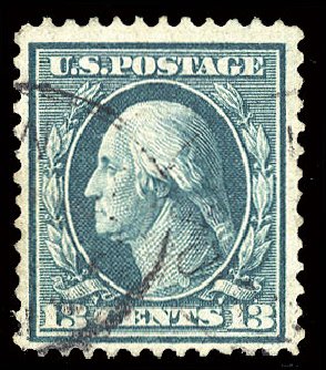 US Stamp Prices Scott 365 - 1909 13c Washington Bluish Paper. Cherrystone Auctions, Nov 2008, Sale 200811, Lot 1112