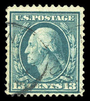 US Stamps Values Scott Catalog # 365: 1909 13c Washington Bluish Paper. Matthew Bennett International, Mar 2011, Sale 337, Lot 2843