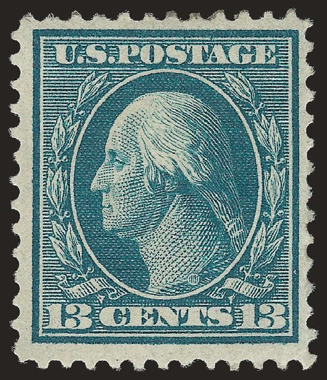 Values of US Stamps Scott 365 - 13c 1909 Washington Bluish Paper. Robert Siegel Auction Galleries, Sep 2009, Sale 976, Lot 1953