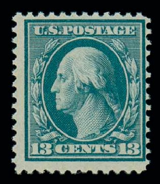 Price of US Stamp Scott Catalog # 365: 13c 1909 Washington Bluish Paper. Matthew Bennett International, Dec 2007, Sale 325, Lot 1996
