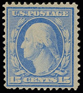 Prices of US Stamps Scott Cat. #366: 1909 15c Washington Bluish Paper. H.R. Harmer, Jun 2013, Sale 3003, Lot 1257