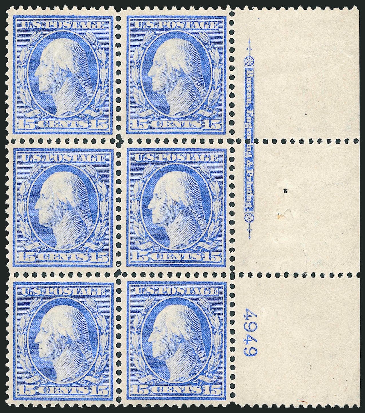 Price of US Stamps Scott Catalogue #366: 1909 15c Washington Bluish Paper. Robert Siegel Auction Galleries, Apr 2009, Sale 971, Lot 1607