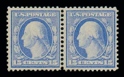 US Stamps Value Scott 366: 15c 1909 Washington Bluish Paper. Matthew Bennett International, Jun 2007, Sale 319, Lot 1388