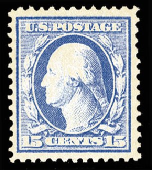 Prices of US Stamps Scott #366 - 15c 1909 Washington Bluish Paper. Cherrystone Auctions, Apr 2009, Sale 200904, Lot 78