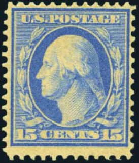 US Stamps Price Scott Cat. # 366: 1909 15c Washington Bluish Paper. Harmer-Schau Auction Galleries, Aug 2012, Sale 94, Lot 1510