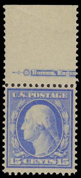 Costs of US Stamps Scott Catalogue #366: 1909 15c Washington Bluish Paper. Daniel Kelleher Auctions, Jun 2012, Sale 630, Lot 1781