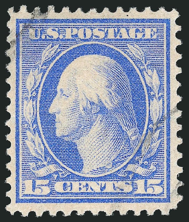 US Stamps Price Scott Cat. 366 - 15c 1909 Washington Bluish Paper. Robert Siegel Auction Galleries, Jun 2011, Sale 1011, Lot 711