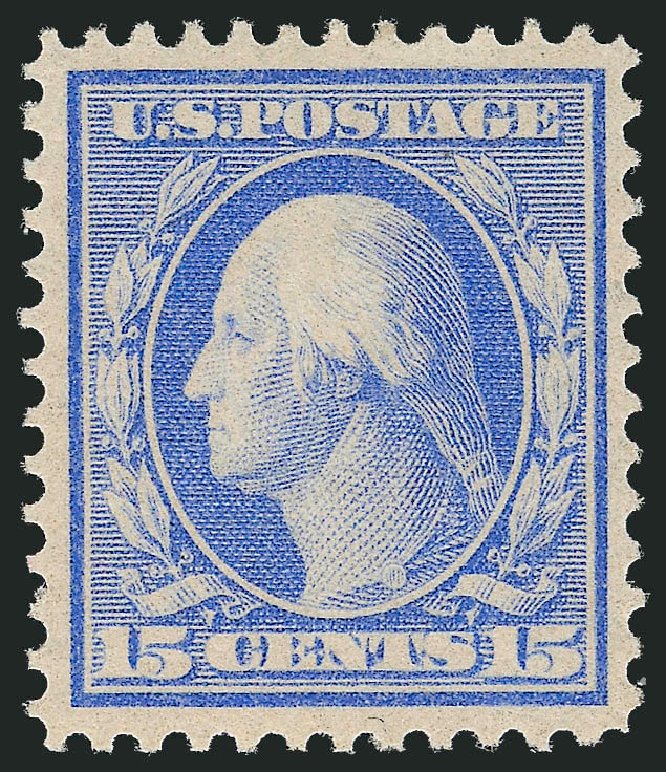 US Stamp Values Scott # 366 - 15c 1909 Washington Bluish Paper. Robert Siegel Auction Galleries, Oct 2011, Sale 1013, Lot 381