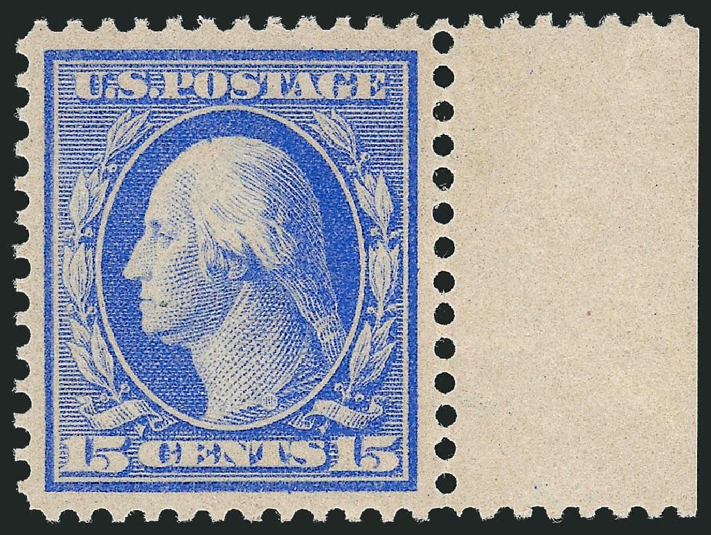 US Stamps Value Scott Catalogue # 366 - 1909 15c Washington Bluish Paper. Robert Siegel Auction Galleries, Jun 2012, Sale 1026, Lot 1391