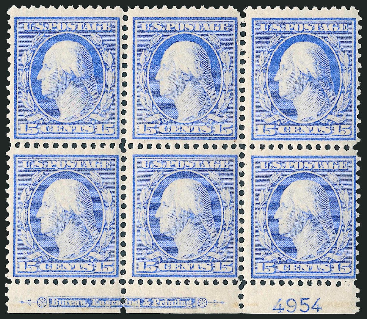 Cost of US Stamps Scott Catalog #366: 15c 1909 Washington Bluish Paper. Robert Siegel Auction Galleries, Apr 2009, Sale 971, Lot 1611