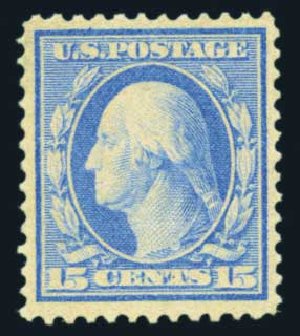 Cost of US Stamp Scott Catalog #366: 1909 15c Washington Bluish Paper. Harmer-Schau Auction Galleries, Aug 2014, Sale 102, Lot 1994