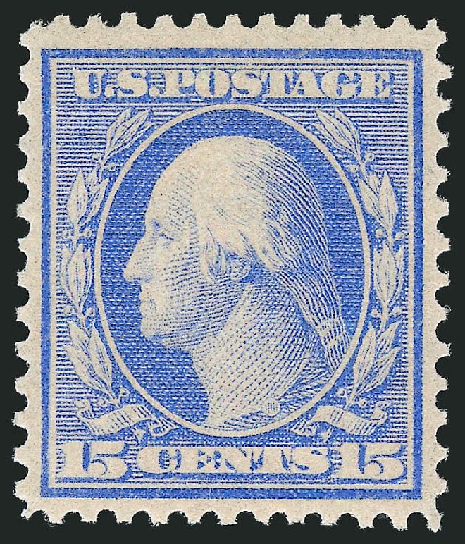 Value of US Stamps Scott #366 - 1909 15c Washington Bluish Paper. Robert Siegel Auction Galleries, Jul 2013, Sale 1050, Lot 505
