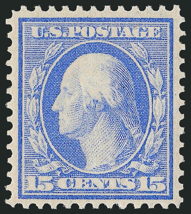 Cost of US Stamps Scott Catalog #366 - 1909 15c Washington Bluish Paper. Robert Siegel Auction Galleries, Feb 2015, Sale 1093, Lot 172