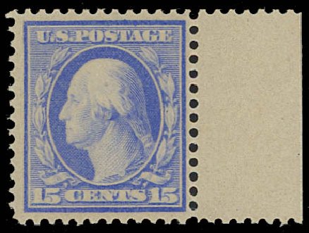 Price of US Stamp Scott Cat. 366 - 15c 1909 Washington Bluish Paper. Daniel Kelleher Auctions, Jul 2011, Sale 625, Lot 943