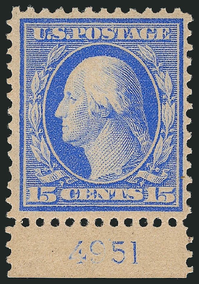 Price of US Stamps Scott Catalogue #366: 15c 1909 Washington Bluish Paper. Robert Siegel Auction Galleries, Dec 2012, Sale 1037, Lot 2013
