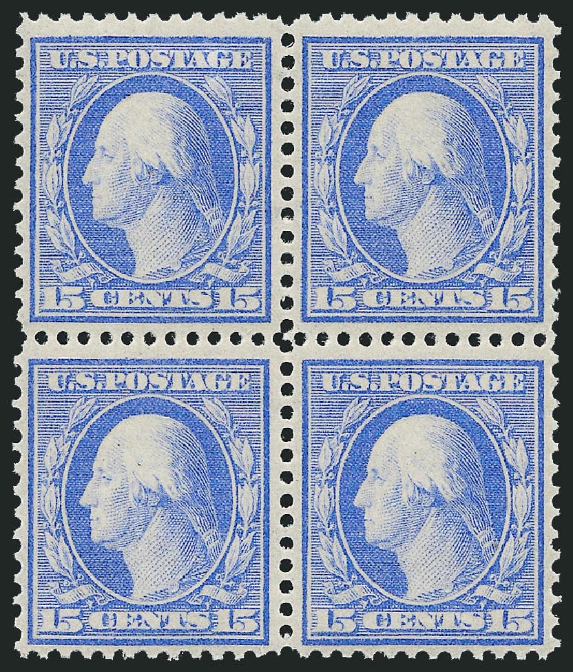 Values of US Stamp Scott Cat. #366 - 15c 1909 Washington Bluish Paper. Robert Siegel Auction Galleries, Feb 2015, Sale 1093, Lot 173