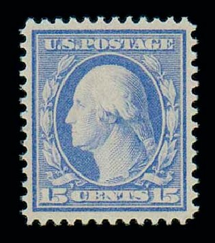US Stamp Price Scott Catalog #366: 15c 1909 Washington Bluish Paper. Matthew Bennett International, Jun 2007, Sale 319, Lot 1386