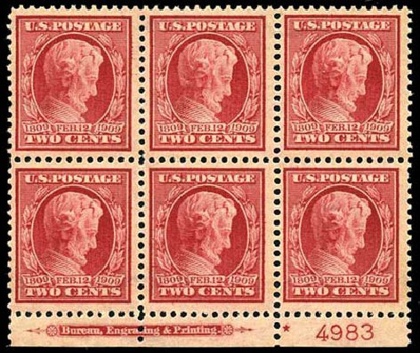 Value of US Stamps Scott Catalogue # 367 - 2c 1909 Lincoln. Harmer-Schau Auction Galleries, Oct 2011, Sale 91, Lot 277