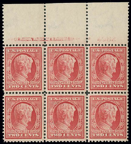 Values of US Stamp Scott 367: 1909 2c Lincoln. Matthew Bennett International, Jun 2008, Sale 328, Lot 896