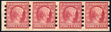 Value of US Stamps Scott #368: 1909 2c Lincoln Imperf. Harmer-Schau Auction Galleries, Aug 2011, Sale 90, Lot 1869
