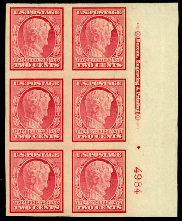 Price of US Stamps Scott Catalog 368: 2c 1909 Lincoln Imperf. Daniel Kelleher Auctions, Mar 2013, Sale 635, Lot 469