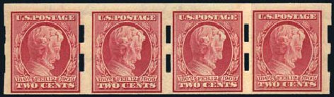 Values of US Stamp Scott Cat. # 368 - 1909 2c Lincoln Imperf. Harmer-Schau Auction Galleries, Feb 2010, Sale 84, Lot 1861