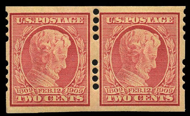 Values of US Stamp Scott Catalogue # 368: 2c 1909 Lincoln Imperf. Matthew Bennett International, Mar 2011, Sale 336, Lot 1375