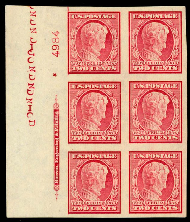 US Stamp Prices Scott Catalogue 368: 1909 2c Lincoln Imperf. Daniel Kelleher Auctions, Mar 2013, Sale 635, Lot 466
