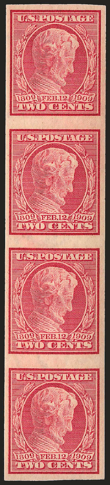 Value of US Stamps Scott # 368: 1909 2c Lincoln Imperf. Robert Siegel Auction Galleries, Dec 2008, Sale 967, Lot 4646