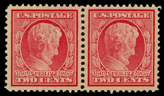 US Stamp Price Scott Cat. 369 - 2c 1909 Lincoln Bluish Paper. Daniel Kelleher Auctions, Sep 2014, Sale 655, Lot 447
