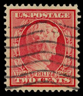 Price of US Stamps Scott Catalog #369 - 2c 1909 Lincoln Bluish Paper. Daniel Kelleher Auctions, May 2015, Sale 669, Lot 2927