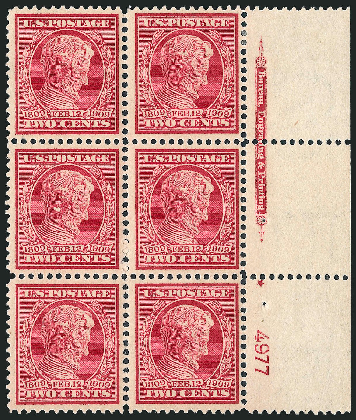 US Stamps Price Scott 369 - 2c 1909 Lincoln Bluish Paper. Robert Siegel Auction Galleries, Apr 2009, Sale 971, Lot 1627