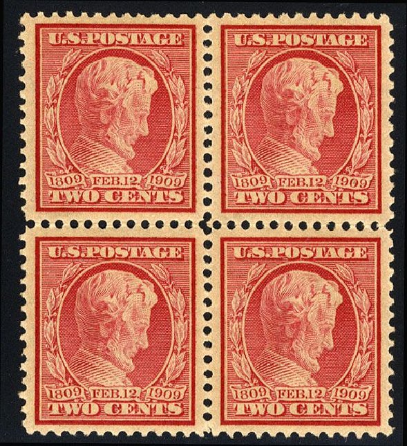 Values of US Stamp Scott #369 - 1909 2c Lincoln Bluish Paper. Cherrystone Auctions, Jan 2008, Sale 200801, Lot 1208