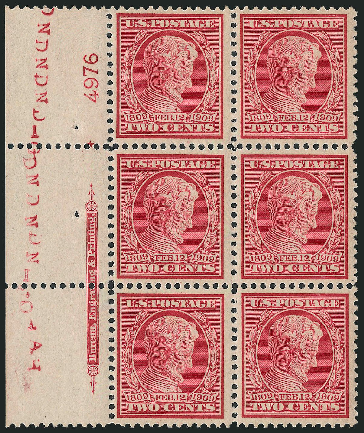 Value of US Stamps Scott Cat. 369: 1909 2c Lincoln Bluish Paper. Robert Siegel Auction Galleries, Jun 2012, Sale 1025, Lot 218
