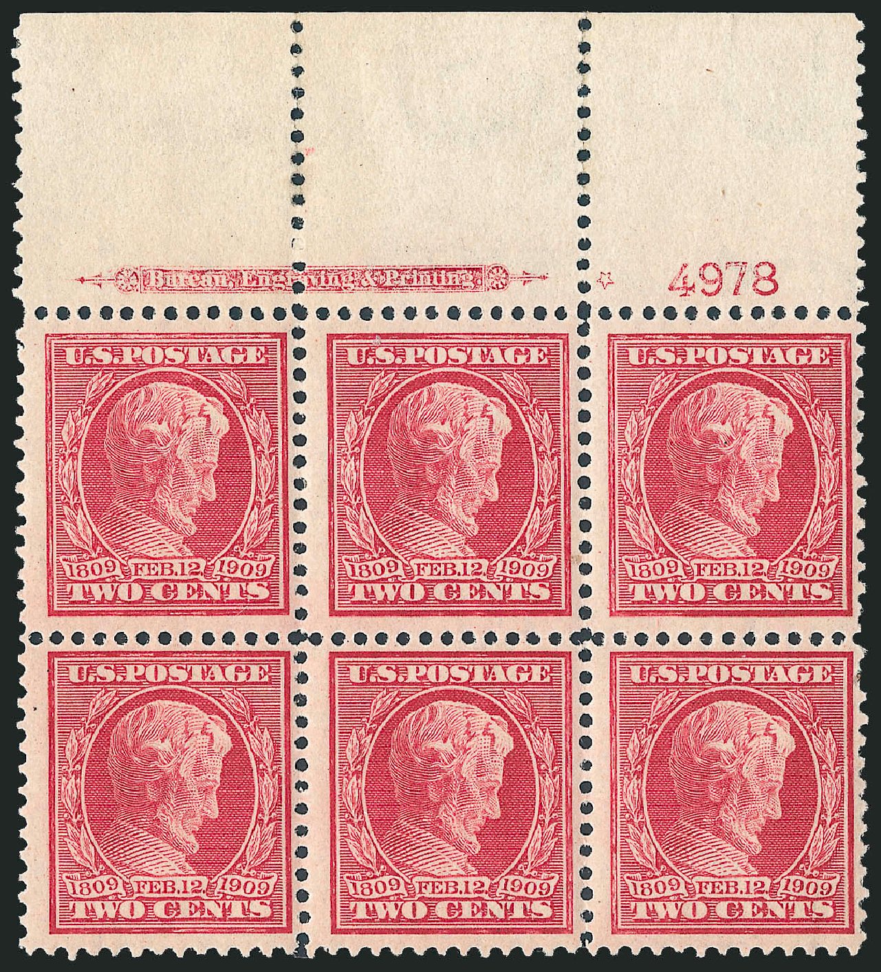 Value of US Stamps Scott Catalogue # 369: 2c 1909 Lincoln Bluish Paper. Robert Siegel Auction Galleries, Apr 2009, Sale 971, Lot 1628