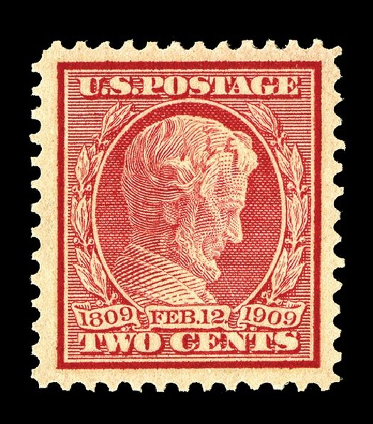 US Stamps Value Scott #369: 2c 1909 Lincoln Bluish Paper. Spink Shreves Galleries, May 2014, Sale 148, Lot 278