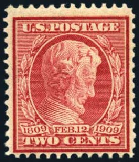Costs of US Stamp Scott Catalogue # 369 - 2c 1909 Lincoln Bluish Paper. Harmer-Schau Auction Galleries, Aug 2011, Sale 90, Lot 1499
