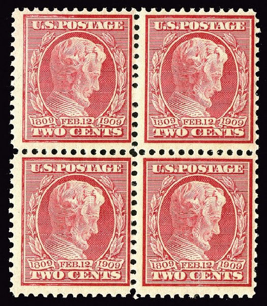 Costs of US Stamps Scott Catalogue # 369 - 1909 2c Lincoln Bluish Paper. Spink Shreves Galleries, May 2014, Sale 148, Lot 279