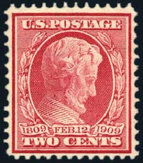 Prices of US Stamp Scott Catalogue #369 - 2c 1909 Lincoln Bluish Paper. Harmer-Schau Auction Galleries, Feb 2009, Sale 80, Lot 1300
