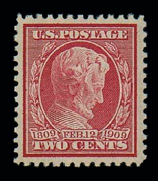 Costs of US Stamps Scott Catalog # 369: 1909 2c Lincoln Bluish Paper. Matthew Bennett International, Dec 2007, Sale 325, Lot 2001