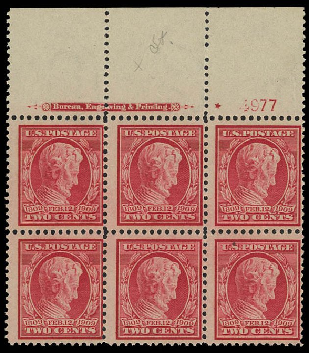 Values of US Stamp Scott Cat. 369: 2c 1909 Lincoln Bluish Paper. Daniel Kelleher Auctions, Apr 2012, Sale 629, Lot 311
